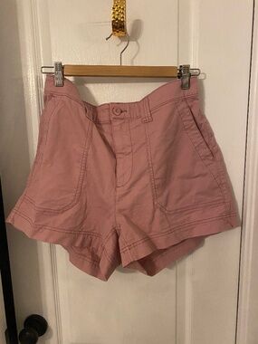 Rose Pink Cargo-Styled High-Waisted Shorts